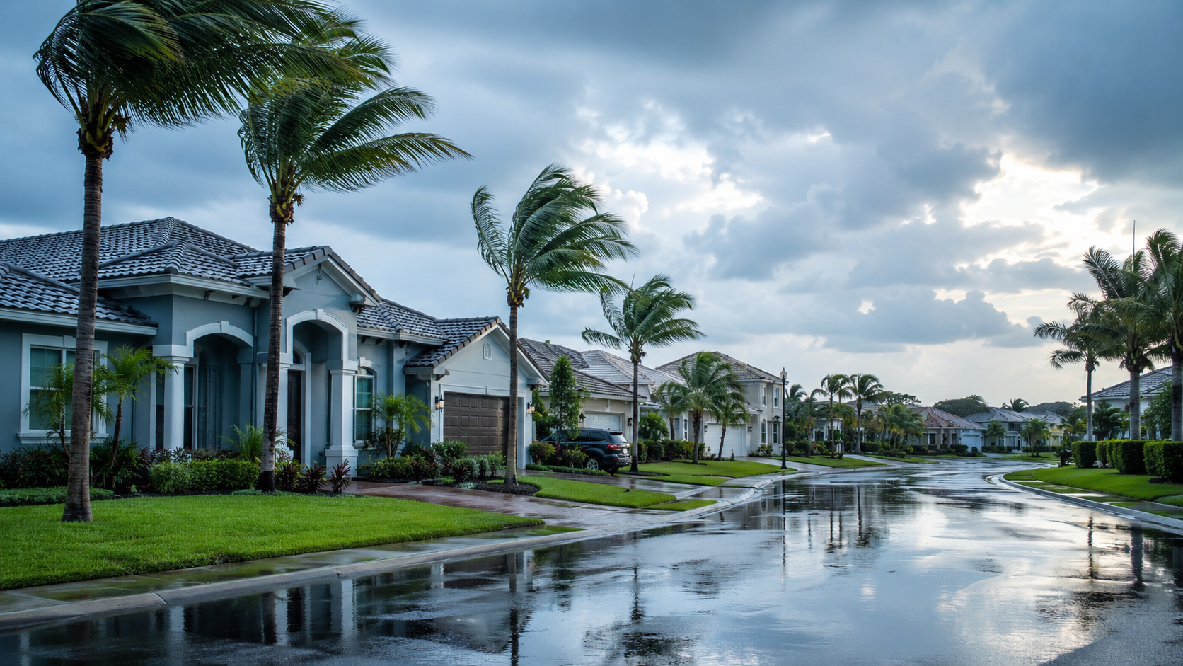 Neighborhood during storm season
